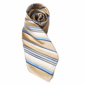 Burma Bibas Yellow Striped Silk Tie